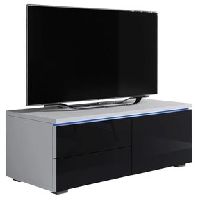 TV stolík Cleo XI P, Farby: biela / šedý lesk