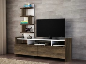 TV stolek ALDORA 124 cm bílý/ořech