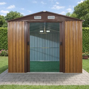 Záhradný domček BestBerg BBSH-1208W / 10,1 m² / 389 x 260 x 202 cm / dekor dreva/hnedá