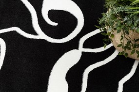 Okrúhly koberec HAMPTON Rosa ruža, kvety čierny