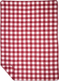 Červeno-biela obojstranný károvaný pléd Caro XL - 150*200 cm
