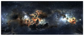 Obraz - Vesmír s hmlovinou (120x50 cm)