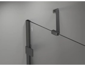 Mexen Lunar, výklopný sprchový kút ľavý 85 x 80 cm, 8mm číre sklo, pištoľovo sivý kartáčovaný - 834-085-080-66-00-L