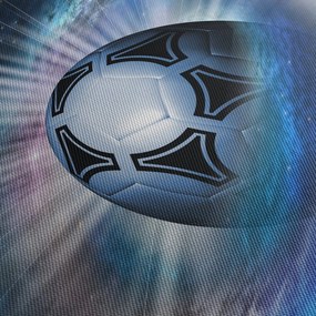 Obraz - Futbalová lopta vo vesmíre (s hodinami) (90x30 cm)