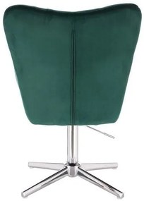 LuxuryForm DESIGN Kreslo AURORA VELUR na striebornom kríži - zelené
