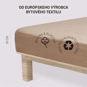 Napínacia plachta na posteľ jersey s elastanom orechová sada 2 ks 90 x 200 cm