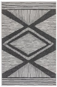 ELLE Decoration, Kusový koberec Gemini 106014 Black z kolekcie Elle – na von aj na doma, 120x170, čiernobiela, chodba / predsieň