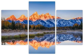 Obraz zasnežených horských štítov (90x60 cm)