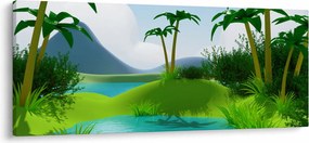 Obraz - Jazerá v jungli (120x50 cm)