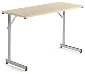 Rokovací stôl Claire, 1200x500 mm, brezový laminát/chróm