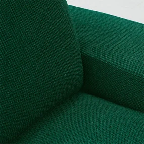 Super strečové poťahy HARMONIA zelená sedačka s otomanom vľavo (š. 210 - 320 cm)