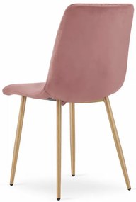 Set troch jedálenských stoličiek TURIN - rúžová (hnedé nohy) 3ks
