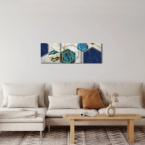 Obraz - Mramorová kompozícia (s hodinami) (90x30 cm)