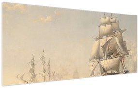 Obraz - Fitz Henry Lane, The United States Frigate President Engaging the British Squadron, reprodukcia (120x50 cm)