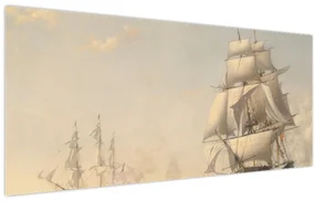 Obraz - Fitz Henry Lane, The United States Frigate President Engaging the British Squadron, reprodukcia (120x50 cm)