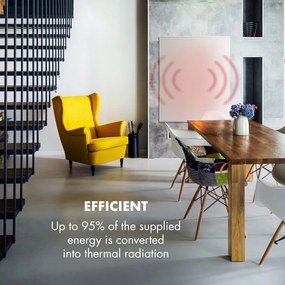 Klarstein Wonderwall 1200 Smart, infračervený ohrievač, 100 x 120 cm, 1200 W, týždenný časovač, IP24, biely