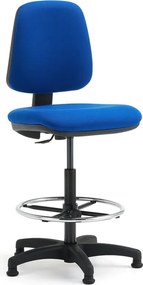 Pracovná dielenská stolička s opierkou nôh DARWIN, výška 635-815 mm, modrá