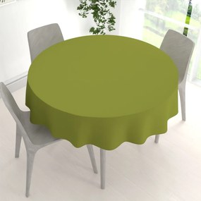 Biante Dekoračný okrúhly obrus Rongo RG-095 Olivovo zelený Ø 100 cm