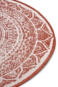 NORTHRUGS - Hanse Home koberce Kusový koberec Twin Supreme 105497 Cayenne kruh – na von aj na doma - 140x140 (priemer) kruh cm