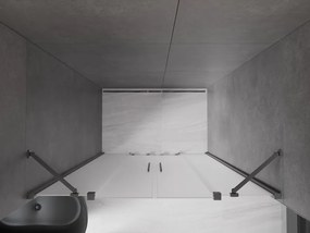 Mexen Velar Duo, posuvné sprchové dvere do otvoru 140 cm, 8mm sklo námraza, grafit brúsený, 871-140-000-32-66