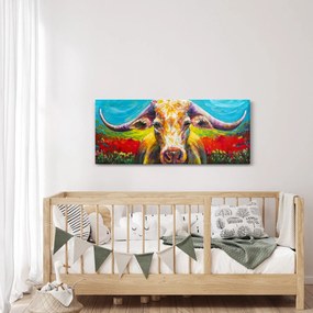 Obraz - Maľovaná krava (120x50 cm)