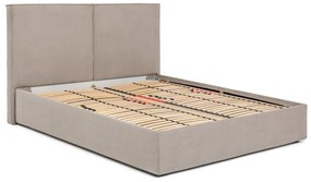 Čalúnená dvojlôžková posteľ taupe s úložným priestorom s roštom 160x200 cm Thessa Bold – Bonami Selection