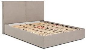 Čalúnená dvojlôžková posteľ taupe s úložným priestorom s roštom 180x200 cm Thessa Bold – Bonami Selection