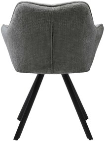 Jedálenská stolička Scott - látka - Tmavo sivá