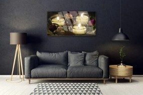 Obraz na skle Sviečky umenie 100x50 cm