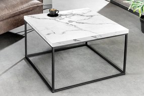 Dizajnový konferenčný stolík Haines 45 cm vzor biely mramor