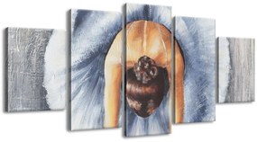 Gario Ručne maľovaný obraz Baletka v modrom - 5 dielny Rozmery: 100 x 70 cm