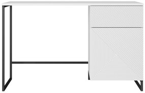 Písací stôl Asha 120 cm - biely mat / čierne nohy