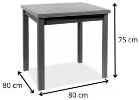 Jídelní stůl Adam 80 cm dub cremona torro/kašmír