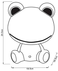 Lucide 71592/03/85 - LED Stmievateľná stolná lampa DODO LED/3W/230V žaba