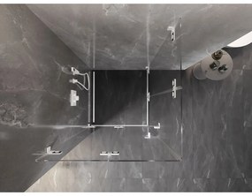Mexen Lunar-F Duo, skladací sprchový kút 95 x 95 cm, 6mm číre sklo, biely profil, 836-095L-095P-20-00
