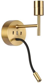 Ideal Lux - LED Flexibilná lampa SET 1xE27/42W/230V + LED/3W/230V zlatá