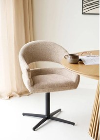 Béžové čalúnené jedálenské kreslo s podrúčkami Dover – House Nordic