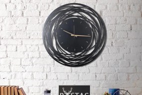 ASG, LINES XL čierne kovové dizajnové hodiny