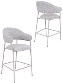 Barová stolička s opierkou na nohy Livia, sivá/kašmír