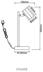 Globo 57918TB - Stolná lampa JAMES 1xGU10/5W/230V čierna