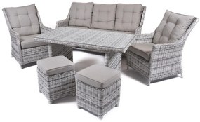 Záhradná jedálenská súprava BERKLEY 3 svetlo-sivá