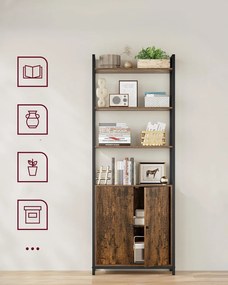 Knihovna Vasagle Memor 60 cm hnědá/černá