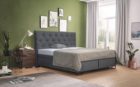 Posteľ Amy 180x200 cm, tmavo šedá látka