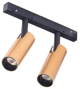 LED svietidlo do lišty Alfa Niko 2 Track Magnetic 2X7W 3000K zlaté/Bk