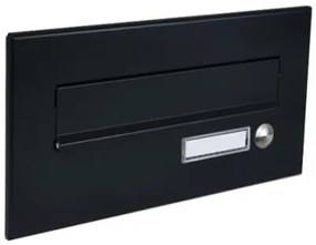 DOLS ČD-26 RAL9005 - čelná doska poštovej schránky na zamurovanie, s menovkou a zvončekovým tlačidlom, čierna
