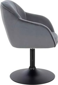 LuxuryForm DESIGN Stolička AVOLA VELUR na čiernom tanieri - tmavo šedá