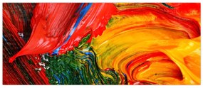 Obraz - Modrenie abstrakcie štetcom (120x50 cm)