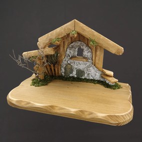 AMADEA Drevený betlehem BEZ FIGURÍK 28 cm, český výrobok