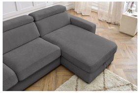 Tmavosivá rozkladacia rohová pohovka (variabilná) Monaco – Bobochic Paris