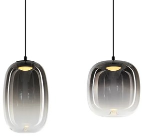 LED Luster na lanku VASO LED/15W/230V čierna/dymová